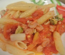 Паста с морепродуктами (креветки, мидии, гребешки, осьминог)